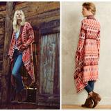 Anthropologie Sweaters | Anthropologie Jacquard Blanket Cardigan Sz Xs | Color: Brown | Size: Xs