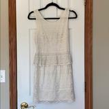 American Eagle Outfitters Dresses | Lace Peplum Dress | Color: Cream/White | Size: 2