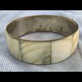 Anthropologie Jewelry | Beautiful Brass Vintage Abalone Boho Fashion Edgy | Color: Gray/Tan | Size: Os