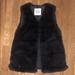 Zara Jackets & Coats | Faux Fur Vest Zara Girls Size 9/10 | Color: Black | Size: 10g