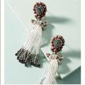 Anthropologie Jewelry | Anthropologie Fly Away Beaded Drop Earring | Color: White/Silver | Size: Os