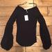Free People Tops | Free People Long Sleeve Puff Sleeve Top | Color: Black | Size: S