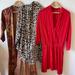 Zara Dresses | All 3 As Bundle! Zara Kimono, Shirt, Dress | Color: Red | Size: M