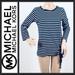 Michael Kors Tops | Michael Kors Stripe Navy Top/ Blouse | Color: Silver | Size: S