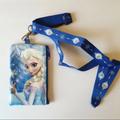 Disney Accessories | Disney Frozen Elsa Zipper Wallet Lanyard | Color: White/Cream | Size: Zipper Wallet & Lanyard