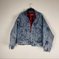 Levi's Jackets & Coats | Levis Bleached Denim Jacket Plaid Lined Large Vtg | Color: Blue | Size: L