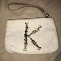 Anthropologie Bags | Anthropologie Miss Albright Wristlet Sequin K | Color: Cream | Size: Os