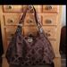 Coach Bags | Coach Madison Maggie Bag Dark Brown Gold Purple Lining Signature C Pockets Hobo | Color: Brown/Gold | Size: Os