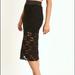 Free People Skirts | Free People Knit Floral Lace Pencil Skirt | Color: Black | Size: Xs