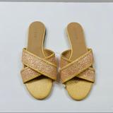 J. Crew Shoes | J Crew Glitter Cora Crisscross Sandals 7.5 | Color: Brown/Tan | Size: 7.5