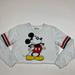 Disney Tops | Disney Mickey Mouse Pullover Crop Sweatshirt | Color: White/Silver | Size: S