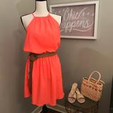 American Eagle Outfitters Dresses | American Eagle Outfitters Neon Coral Halter Dress | Color: Red | Size: M