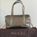 Gucci Bags | Gucci Metallic Bronze Imprime Satchel | Color: Brown | Size: Os