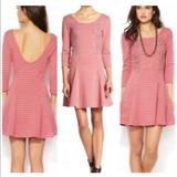 Free People Dresses | Free People Berry Blush Striped Applique Dress | Color: Pink/Cream | Size: M