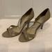 Nine West Shoes | Hayek Nine West Grey T Strap Cross Toe Heels | Color: Brown | Size: 10.5