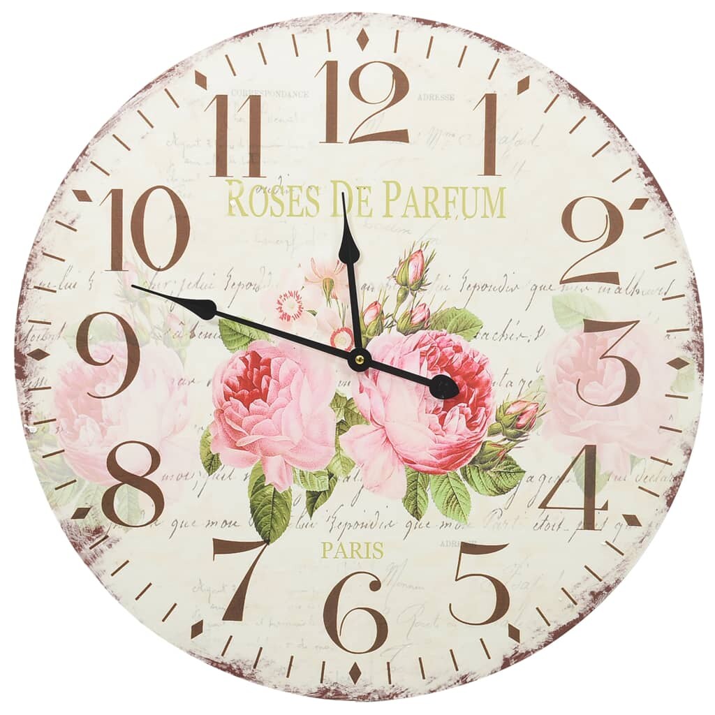 vidaXL Vintage Wanduhr Blumen 60 cm Image