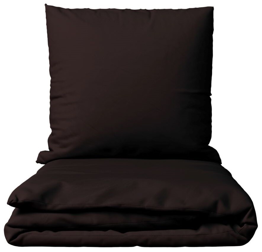 Leonado Vicenti Bettwäsche Baumwolle 200x220 + 2x 80x80 cm Einfarbig Uni Braun mit Reißverschluss Image