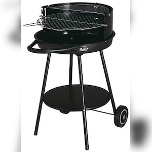 Tarrington House Holzkohlegrill rund Deluxe, Stahl, 53 x 66.5 x 83 cm, Grillrost Ø 48 cm, höhenverstellbarer Grillrost, fahrbar, schwarz Image