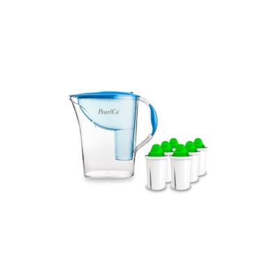 PearlCo Wasserfilter Standard blau inkl. 6 Alkaline Filterkartuschen