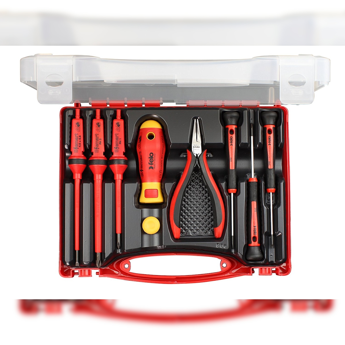 Felo 9-teiliger Koffer mit E-Smart Schraubendreher, Präzisions-Schraubendreher und Kettenzange Image