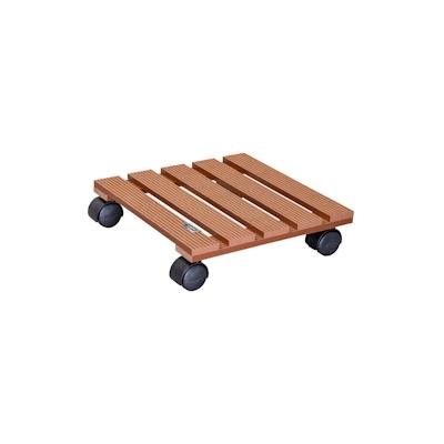 WAGNER Pflanzenroller WPC 29 x 29 x 8 cm, für außen & innen, terracotta, wetterfest, Tragkraft 60 kg - 20051001 Image