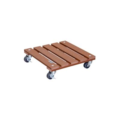 WAGNER Pflanzenroller WPC 29 x 29 x 7,5 cm, für außen & innen, terracotta, wetterfest, 2 Feststeller, Tragkraft 80 kg - 20053001 Image