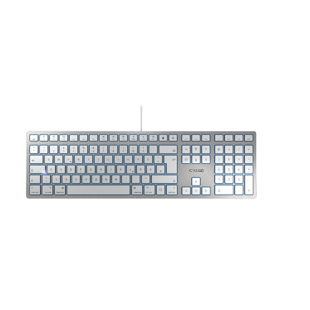 CHERRY KC 6000 SLIM MAC USB-Tastatur sehr flach kabelgebunden silber Image