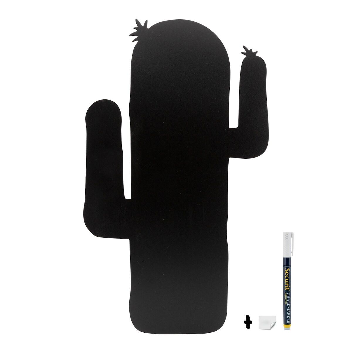 Securit® Wandtafeltafel - Kaktussilhouette - Kreidestift und Klett-Kit für Wandmontage inklusive - Auslaufmodell Image