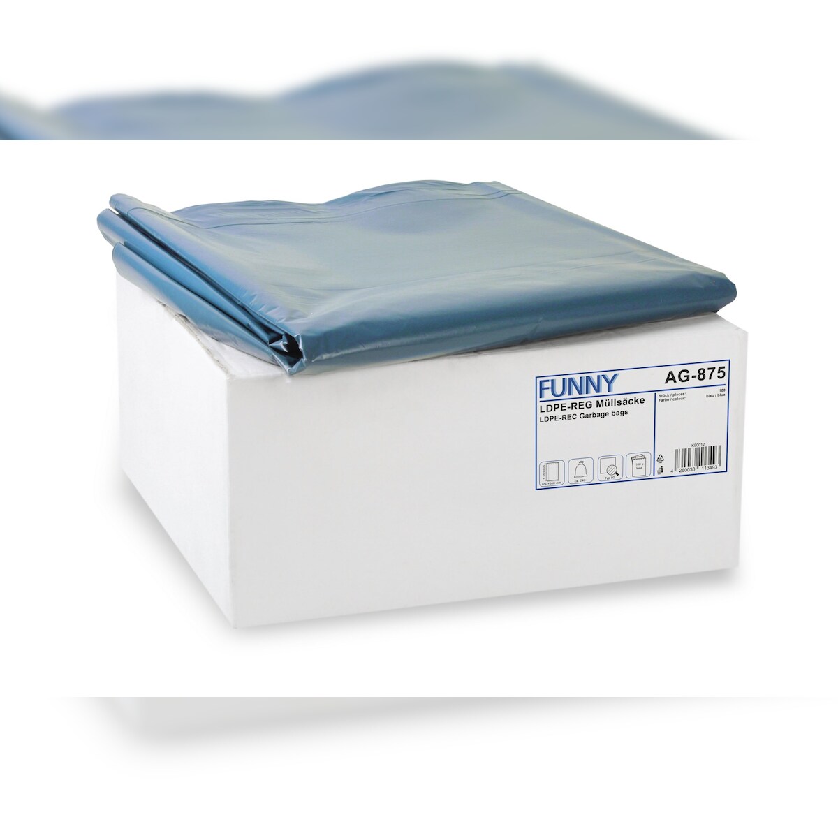 Funny Müllsäcke, blau, 240 Liter, 100 Stück, LDPE-Reg. Typ 80, lose abgepackt Image