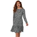 Joe Browns Women's Adventurous Animal Dress Casual, Black/Grey, 14