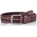 Levi's Men's Woven Leather Stretch Belt, Brown, 85 cm