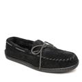 Minnetonka Sheepskin Hardsole Moccasin - Mens 12 Black Slipper Medium