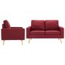 vidaXL 3056621 2 Piece Sofa Set Fabric Wine Red (288700+288710)