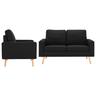 vidaXL 3056623 2 Piece Sofa Set Fabric Black (288702+288712)