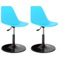 vidaXL 324193 Swivel Dining Chairs 2 pcs Blue PP