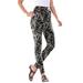 Plus Size Women's Ankle-Length Essential Stretch Legging by Roaman's in Black Floral Paisley (Size M) Activewear Workout Yoga Pants
