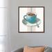 East Urban Home Wake Me up Coffee IV Blue w/ Stripes No Cookie by Danhui Nai - Painting Print Canvas in Blue/Brown/Gray | Wayfair