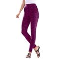 Plus Size Women's Ankle-Length Essential Stretch Legging by Roaman's in Dark Berry Animal (Size M) Activewear Workout Yoga Pants