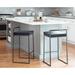 Wade Logan® Brieon Bar & Counter Stool Upholstered, Steel in Black/Yellow | 27 H x 17.5 W x 16 D in | Wayfair 40D427E9004A4A7BBF68FDA2D680DE9B