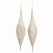 The Holiday Aisle® 2 Piece Glass Leaf Icicle Finial Ornament Set Glass in White | 2.88 H x 2.88 W x 13 D in | Wayfair