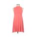 Derek Heart Casual Dress - A-Line High Neck Sleeveless: Pink Solid Dresses - Women's Size X-Small