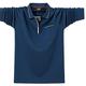 XJOE Casual Tipped Long-Sleeve Men Polo Shirt Classic Cotton Long-Sleeved Polo Shirt for Men 2130 (XXL,Cattle Blue,UK,Alpha,XXL)