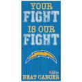 Los Angeles Chargers 2021 NFL Crucial Catch 6'' x 12'' Your Fight Is Our Beat Cancer Sign