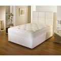 Bed Centre Cooltouch White Divan Set With 10" Deep Spring Memory Foam Mattress, 2 Drawers (Same Side) And Headboard (Single (90cm X 190cm))
