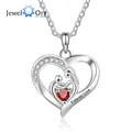 JewelOra – collier avec pendentif en cœur pour maman et bébé avec pierre de naissance