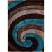 Mateos Shag Collection Swirl Area Rug