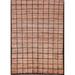 Checkered Gabbeh Kashkoli Oriental Area Rug Hand-knotted Wool Carpet - 3'4" x 4'9"