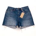Madewell Shorts | Madewell High-Rise Denim Cut Off Jean Shorts Nwt | Color: Blue/Black | Size: 29