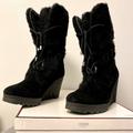 Coach Shoes | Coach Suede & Shearling Boot - Mandy | Color: Black/Silver | Size: 9
