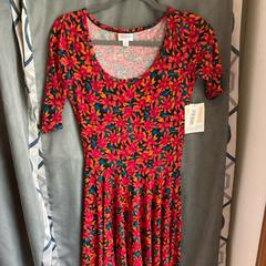 Lularoe Dresses | Extra Small Lularoe Nicole Dress New With Tags | Color: Red | Size: Xs